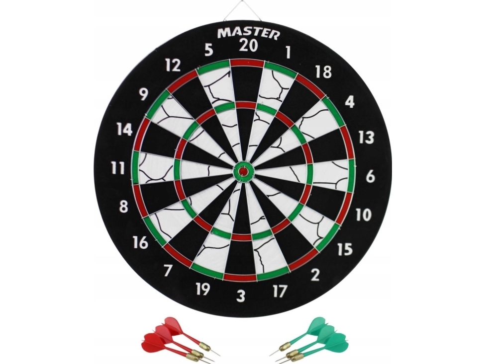 Master Dubbelsidig darttavla MASTER 37 cm + 6 dartpilar | Sport & Träning - Sportutrustning - Dart spel | GameStuff