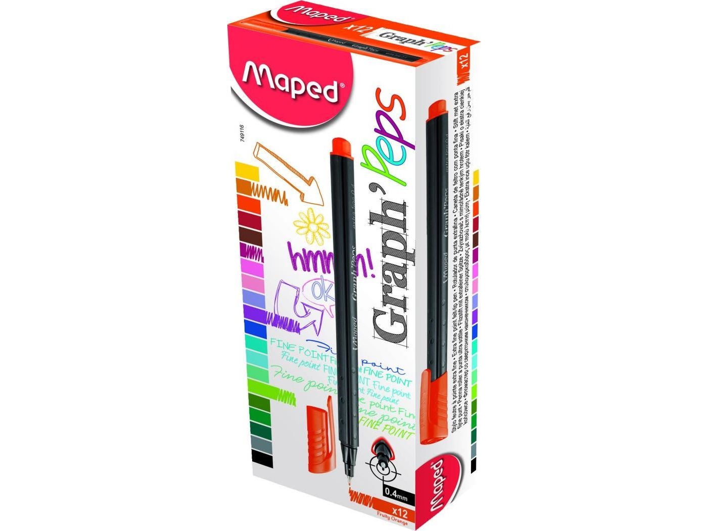 Maped Graph Peps Daumenstift Orange Maped 749116