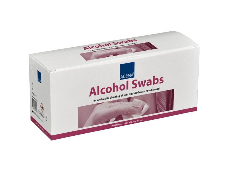Alkohol serviet, ABENA, 20x15cm, 75% ethanol, enkeltpakket