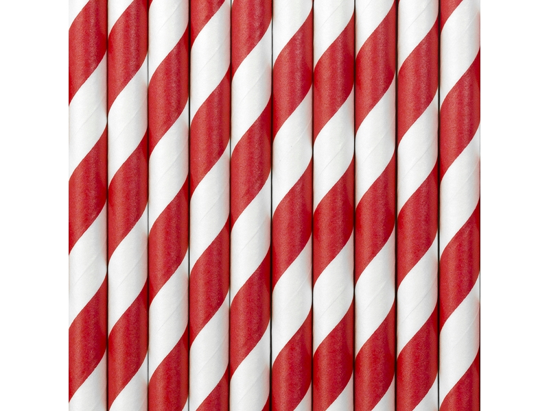 Papir sugerør rød striber