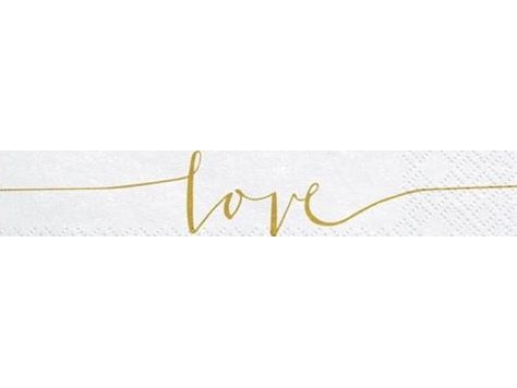 Party Deco Papierservietten, Love, Weiß, 33X33 Cm, 20 Stk. Universal