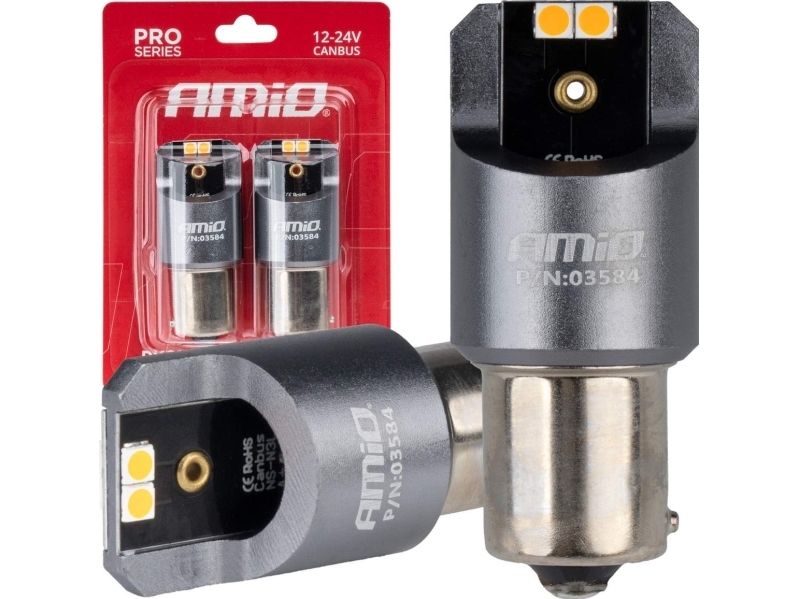 Led-lampor full canbus pro py21w 4x3030 smd oranžinė 12v 24v amio-03584 | Bilvård & Biltillbehör - Belysning - Tillbehör & reläer | GameStuff
