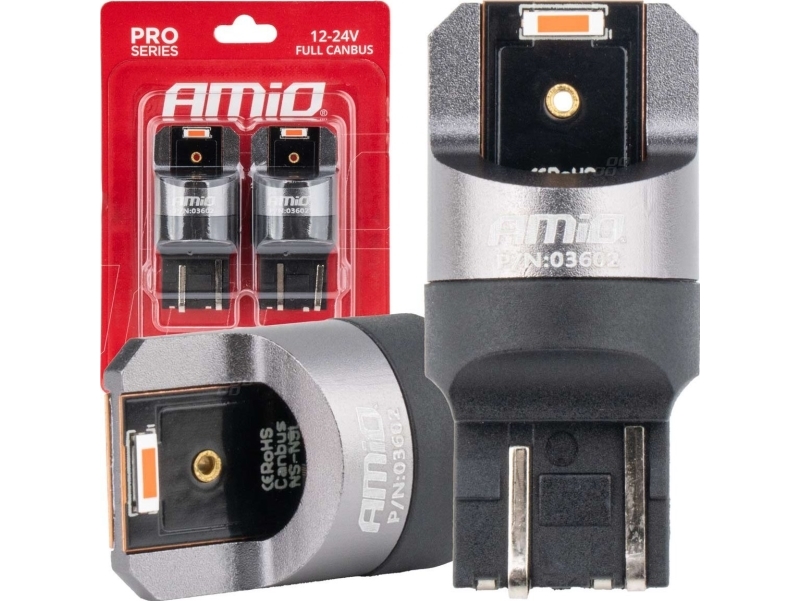 Led-Birnen „Full Canbus Pro W21/5W“ 2X1860 Smd Rot 12 V 24 V Amio-03602