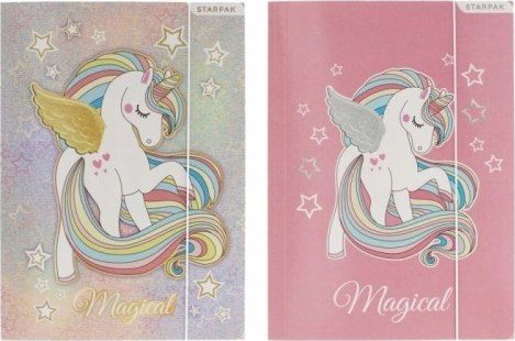 Starpak A4 mappe med gummibånd Unicorn, 10/100 stk