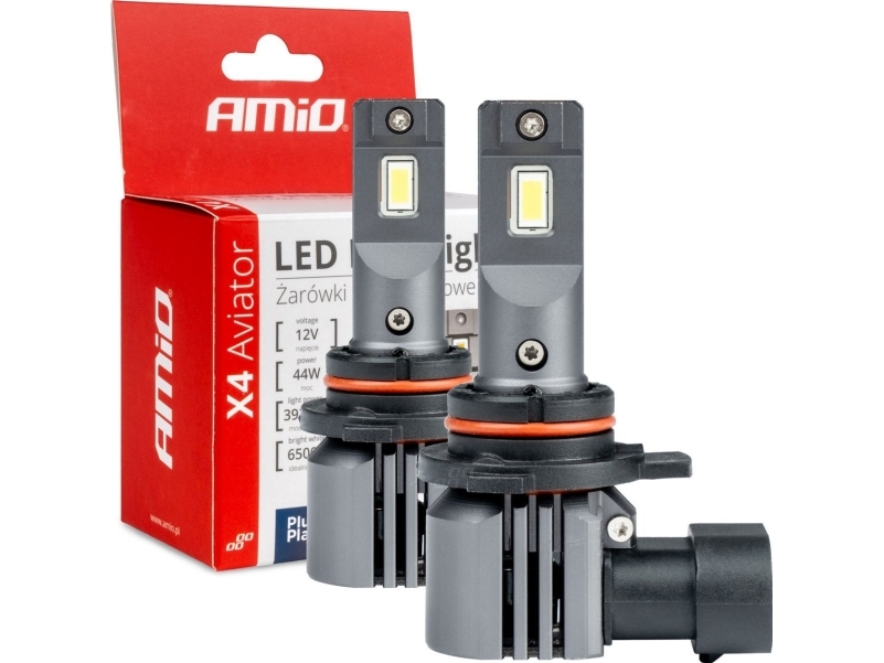 Led-Autoglühbirnen X4 Serie Aviator Hir2 9012 6500K Canbus Amio-03768