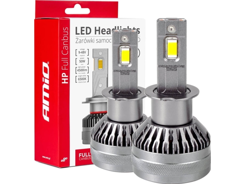 Led-Autoglühbirnen Hp Voll Canbus H3 12V 24V 6500K Amio-03672