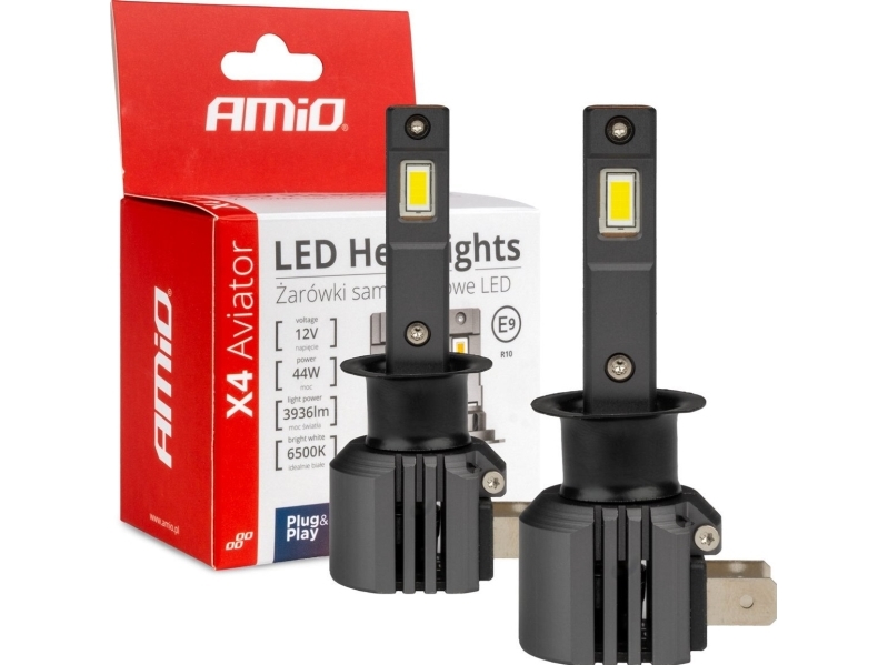 Led-Autoglühbirnen X4 Serie Aviator H1 6500K Canbus Amio-03761