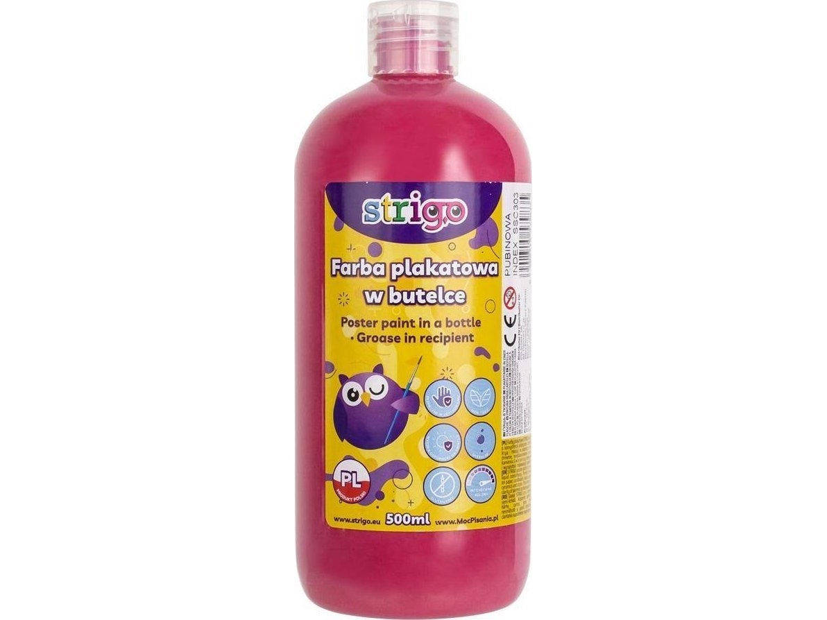 Plakatfarbe In Flasche 500 Ml Rubin Strigo