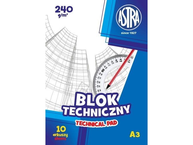 Astra Teknisk Blok A3 10K. Astra 250G Astra-Papier