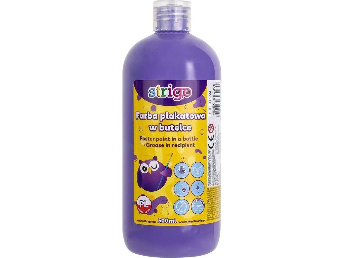 Plakatmaling i flaske 500 ml lilla STRIGO