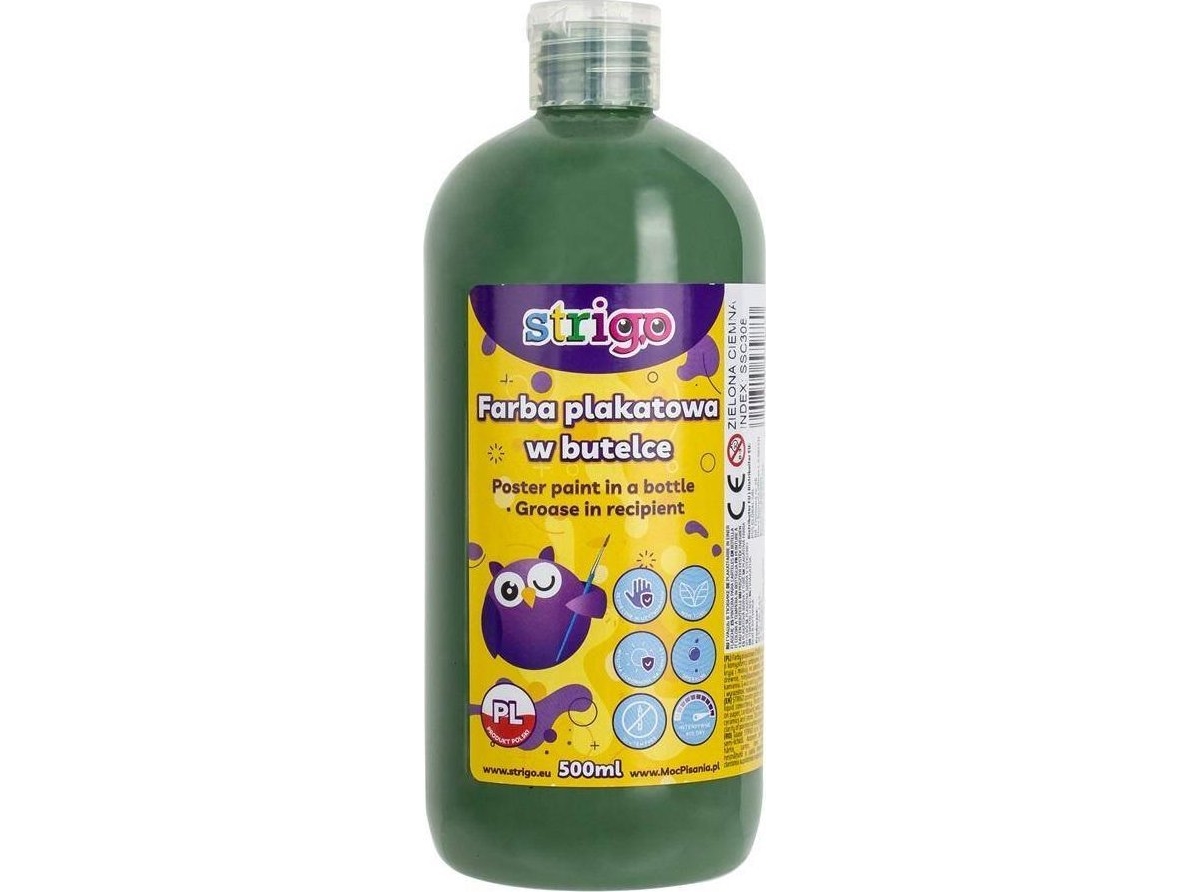 Poster paint in a bottle 500ml green STRIGO