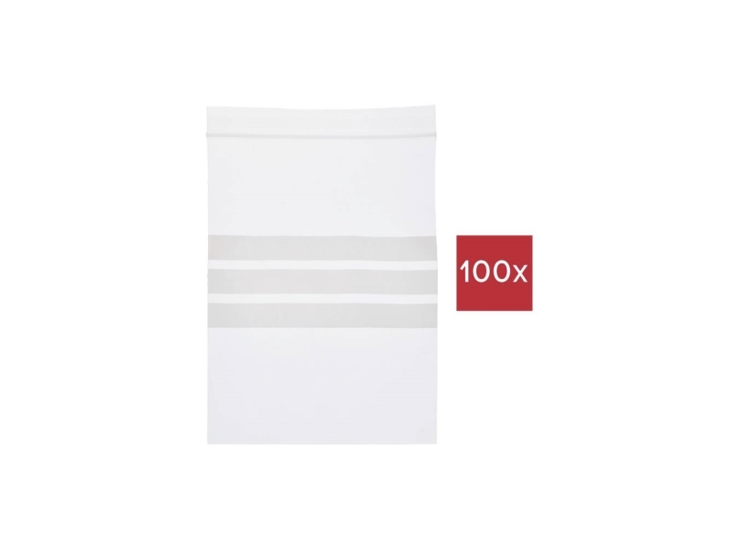 TRU COMPONENTS Tryklukningspose med tekstlabels (L x B) 150 mm x 100 mm Transparent Polyethylen 100 stk