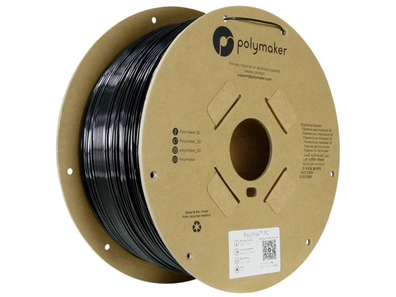 Polymaker Pc02007 6938936712770 Filament Pc Slagfast, Varmebestandig 1.75 Mm 3000 G Sort Polymax 1 Stk