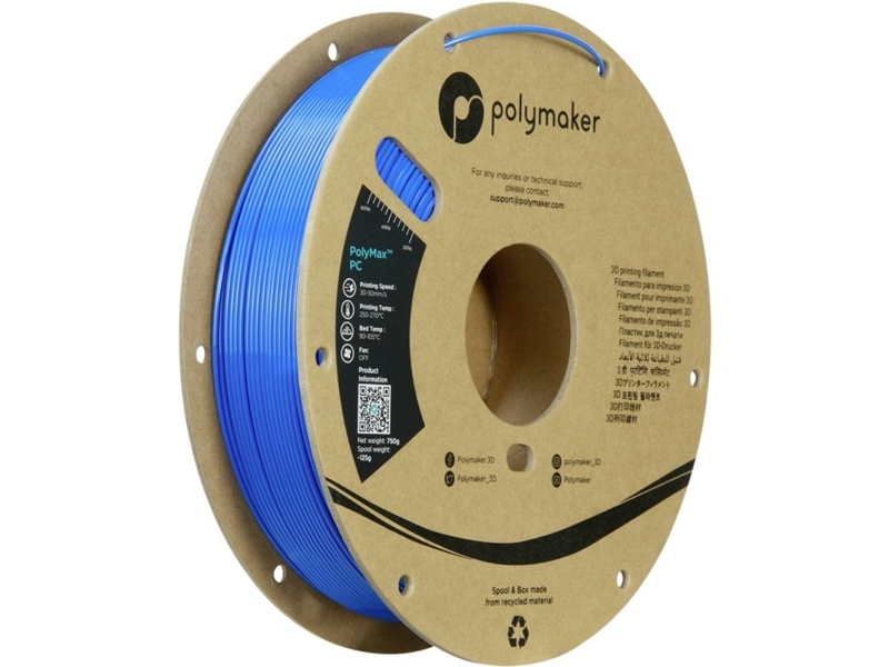 Polymaker Pc02011 Filament Pc Slagfast, Varmebestandig 1.75 Mm 750 G Blå Polymax 1 Stk