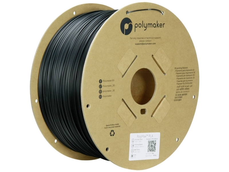 Polymaker Pa06024 Filament Pla-Plast, Tough Pla Slagfast 1.75 Mm 3000 G Sort Polymax 1 Stk
