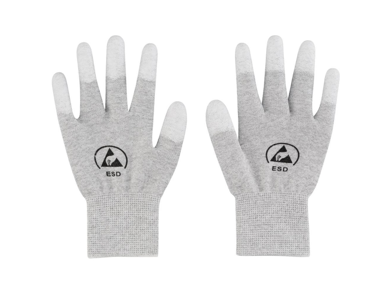 TRU COMPONENTS TC-12539840 ESD handsker Lysegrå Størrelse: S Polyamidfiber, PU-belægning 1 Paar
