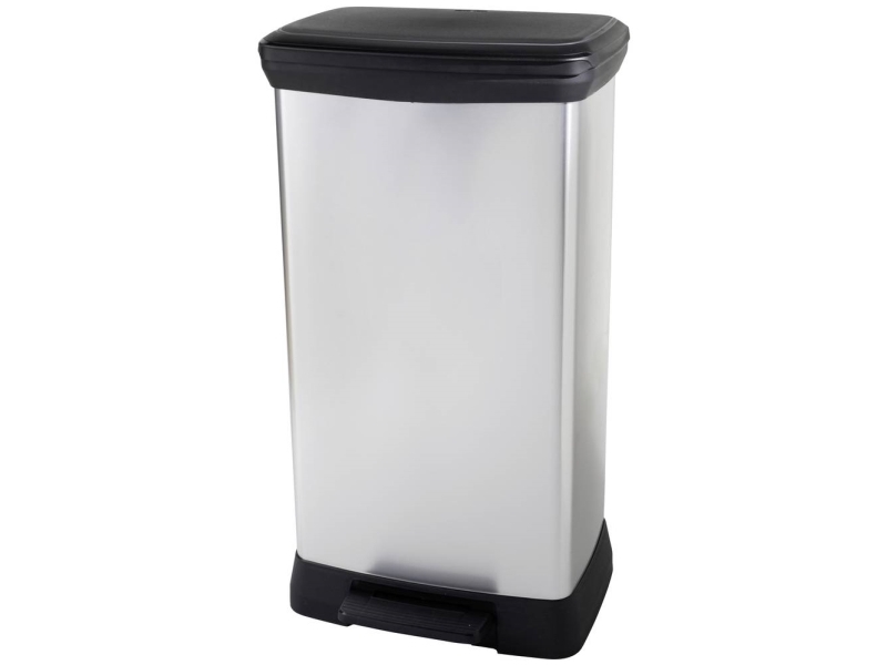 Curver Deco Metallik Mülltonne 254620 46 L (B X H X T) 407 X 749 X 307 Mm Silber/Schwarz 1 Stk