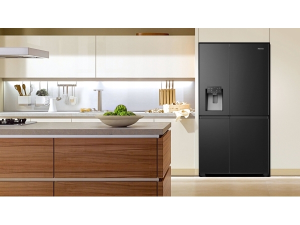 Hisense RS818N4TFE, Fristående, Amerikansk dörr, Svart, Röra, LED, På dörren | Vitvaror - Kyl & Frys - Side-by-Side | GameStuff