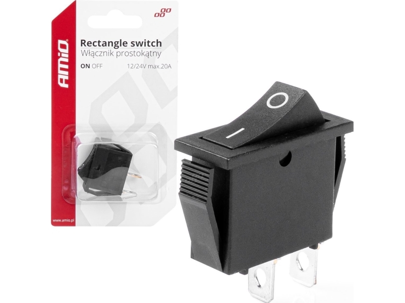 AMiO Rektangulær afbryder on off 12v amio-03081