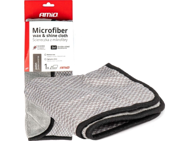 AMiO mikrofiberklud 2-i-1 til polering og glans til bil 40x40 cm 600 g amio-03976