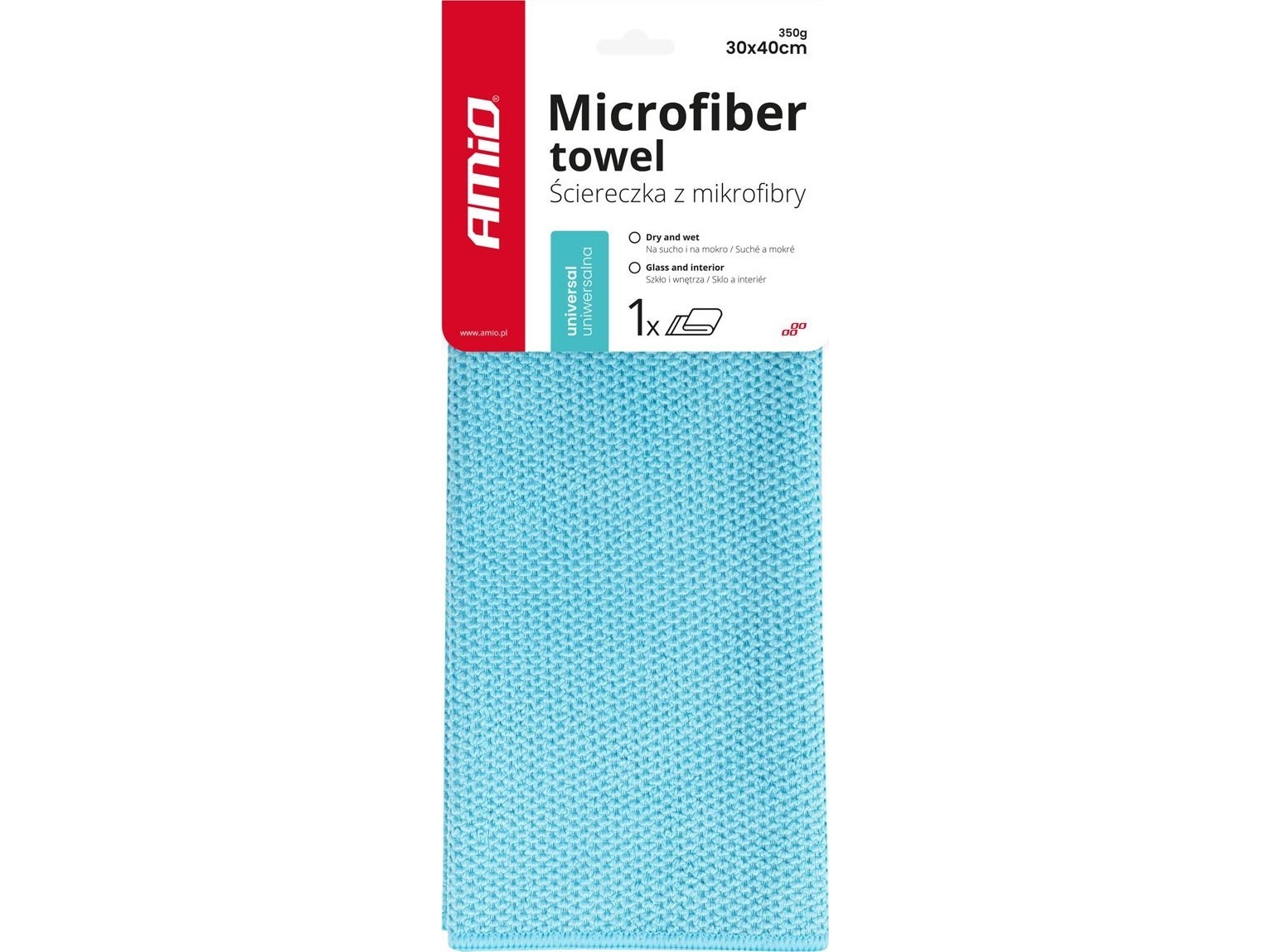 AMiO mikrofiberklud universal tør/våd 30x40 cm 350g amio-03736