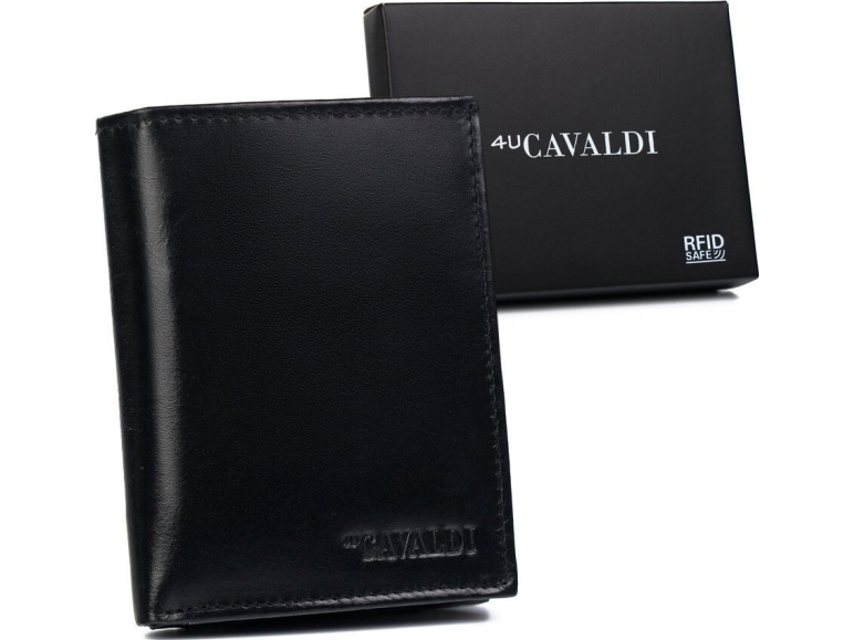 4U Cavaldi Svart läderplånbok för män med RFID-skydd - Cavaldi NoSize | N - A | GameStuff