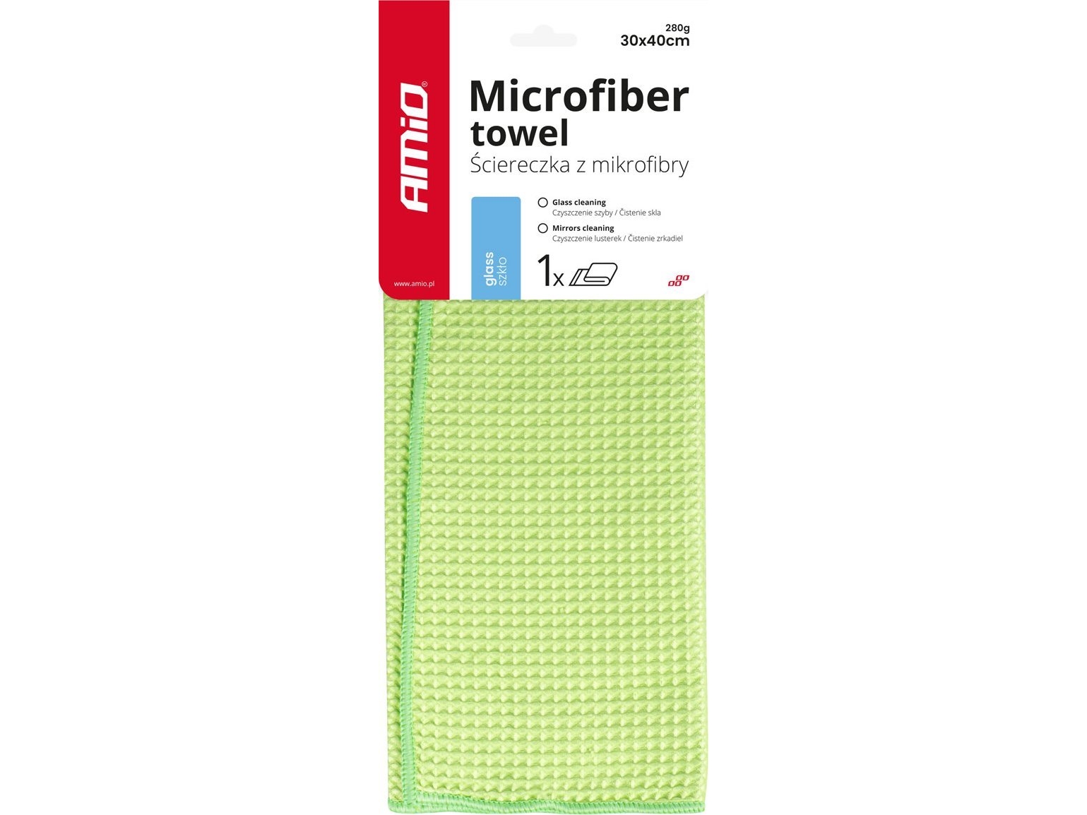AMiO mikrofiberklud til vinduer, 30x40 cm, 280 g amio-02606