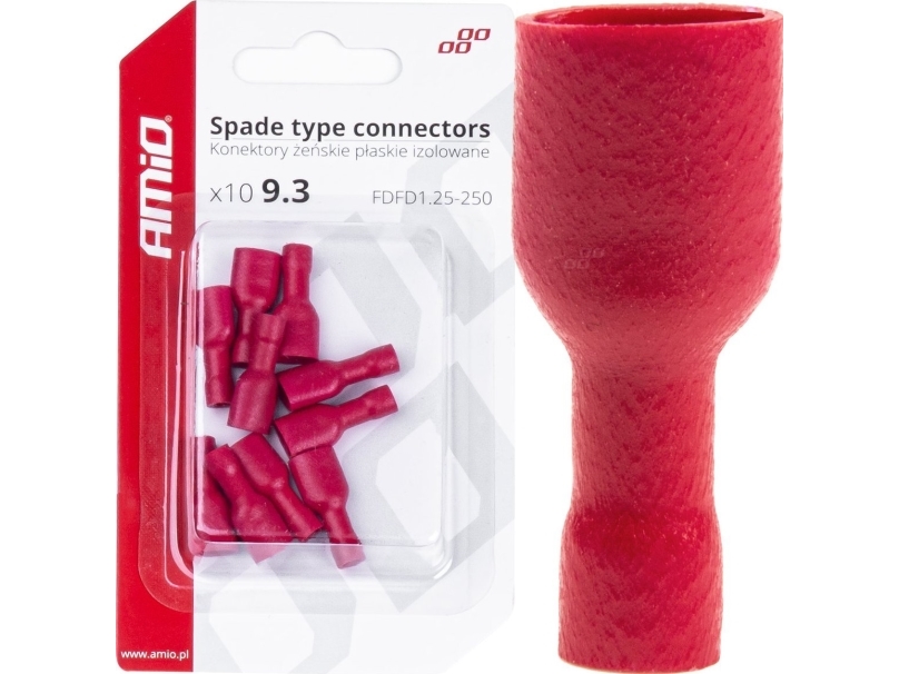 AMiO isolerade hona platta kontakter 9,3 mm 0,5-1,5 mm² 10A 10 st. amio-03063 | Bilvård & Biltillbehör - HiFi för bilar - Förstärkare & subwoofers | GameStuff