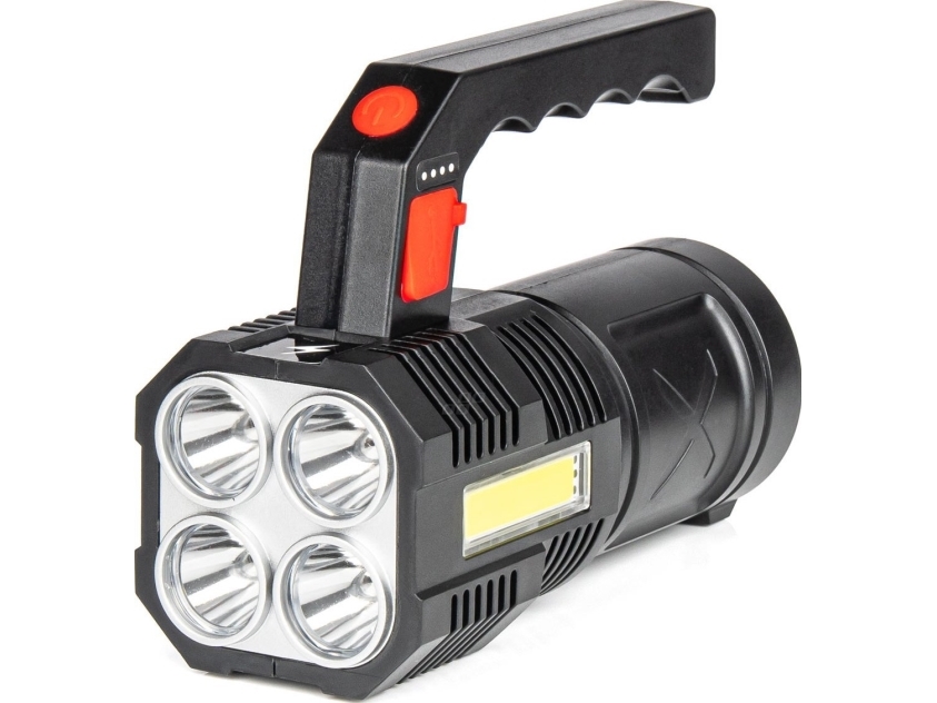 Amio Genopladelig Lommelygte 4Led + Cob 1200Mah Amio-03273