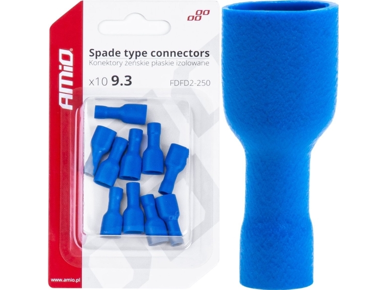 AMiO isolerade hona flatstift 9,3 mm AMIO-03068 | Bilvård & Biltillbehör - HiFi för bilar - Förstärkare & subwoofers | GameStuff