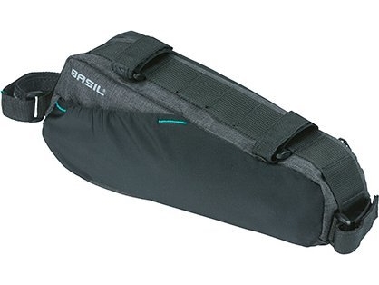Basil Discovery 365D Frame Bag M 1.8L, Gurtbefestigung, Wasserdicht Schwarz Melee (New 2024)