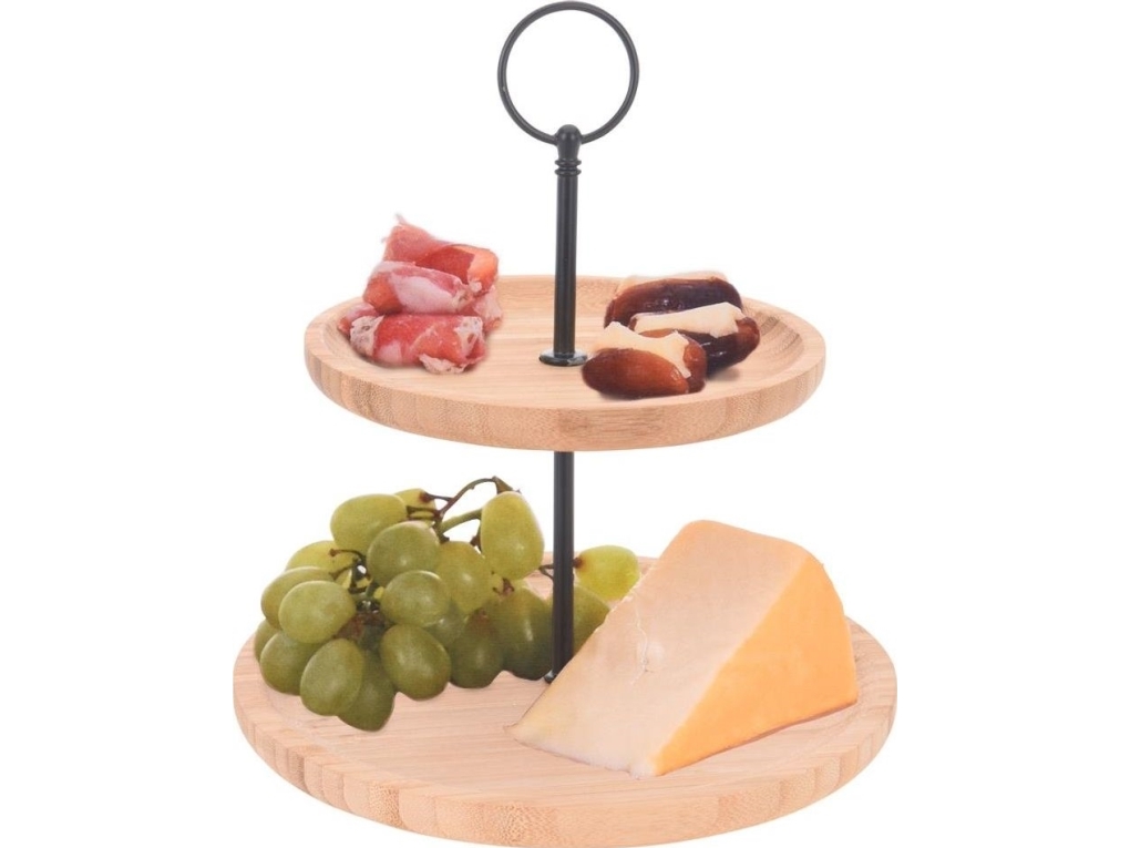 Excellent Houseware 2-delat tårtfat i trä universal | Bordssättning - Par - Plattor | GameStuff