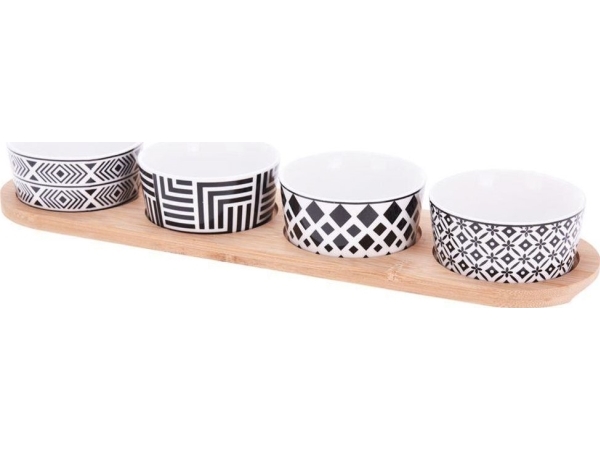 Excellent Houseware Skål, cocktailfat, porslin, 4 st, på fat, bricka | Utomhus - Camping - Flaskor och vattenflaskor | GameStuff