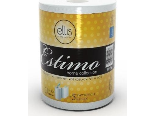 Ellis servetter på rulle ELLIS Estimo 50 m 2-lagers cellulosa 250 ark 2998 | Rengöring - Avtorkning - Handduk & dispensrar | GameStuff