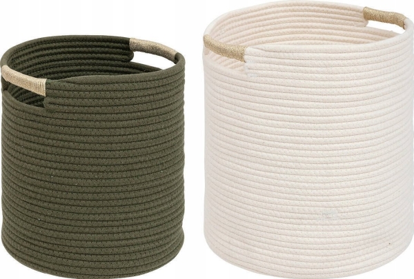 Atmosphera TROPICAL flettede opbevaringskurve i bomuld, 2 stk