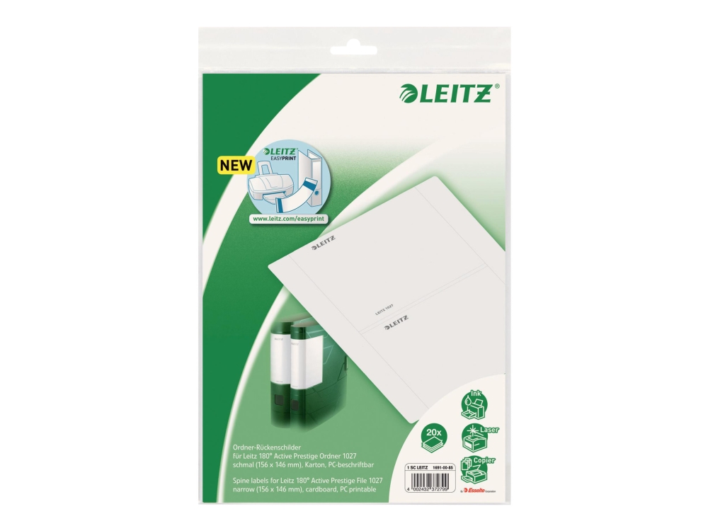 Leitz Folder Labels, Grey, Grau
