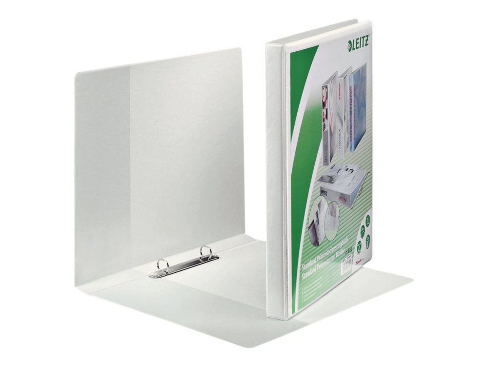 Leitz Standard - Præsentationsringbind - rygbredde: 30 mm - for A4 Maxi - kapacitet: 100 ark - hvid