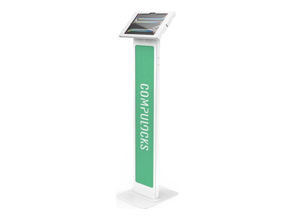 Compulocks Ipad Air M2 & M3 13", Apex Enclosure Brandable Floor Stand - White - Stativ - For Tablet - Kan Brandes - Låsbar - Metal, Polypropylen - Hv