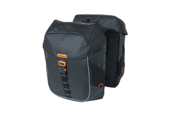 Basil Miles Tarpaulin, Hinten, Fahrradtasche, Plane, Schwarz, Orange, 34 L, 10 Kg
