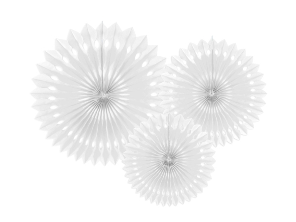 Partydeco Rosetten Fächer, Dekoration, Papier, Weiß, Herzlichen Glückwunsch, Wand, 300 Mm