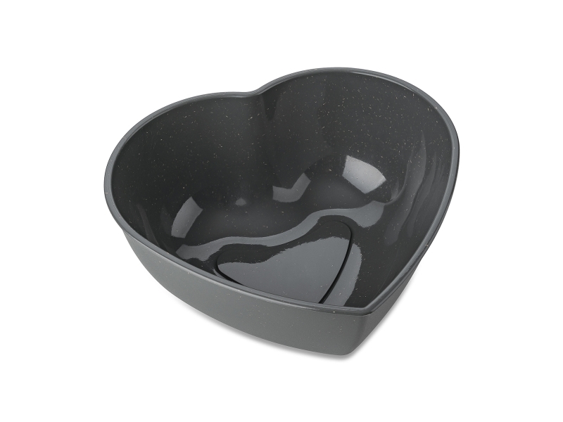 Koziol Herz No. 3, Snackschale, Herzförmig, Schwarz, Glanz, 1,4 L, Persönlich