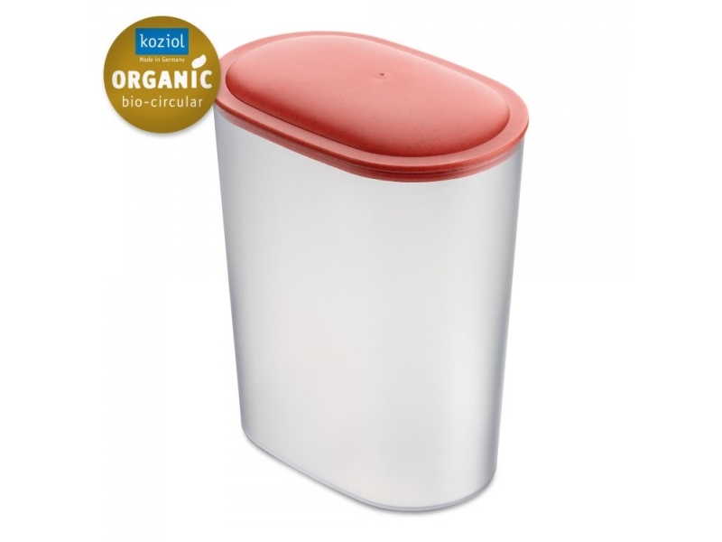 koziol 4065704, Universal beholder, 2,5 L, Koral, Transparent, Aftageligt låg, 115 mm, 176 mm