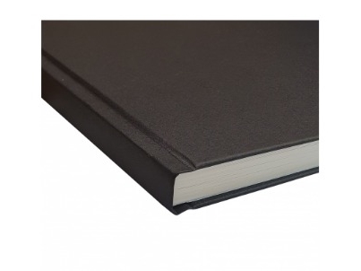 Skitsebog Oxford A5 sort hårdt omslag indbundet trådsyet ryg 96ark 100g - (5 stk.)