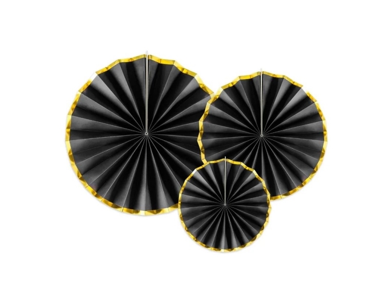 Dekorative Rosetten, Schwarz Mit Goldrand