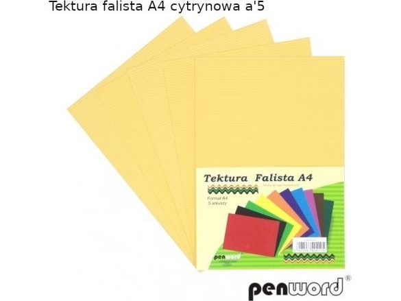 Penword Bølgepap PENWORD A4 5ark - citron Penword