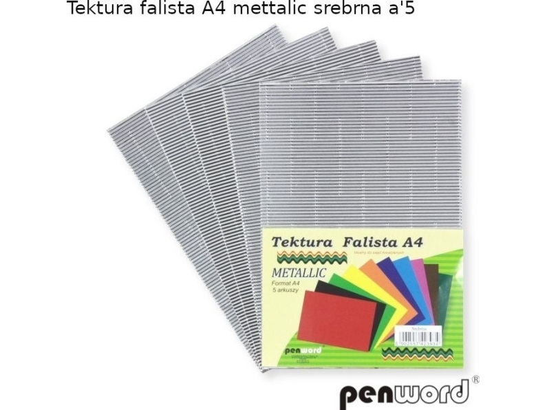 Penword bølgepap PENWORD A4 5ark. metallic - sølv Penword