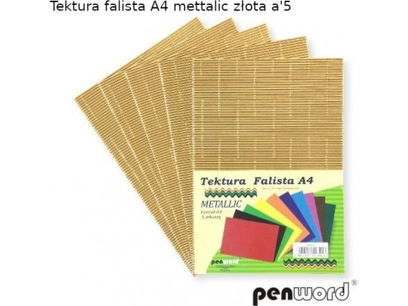 Penword bølgepap PENWORD A4 5ark. metallic - guld Penword