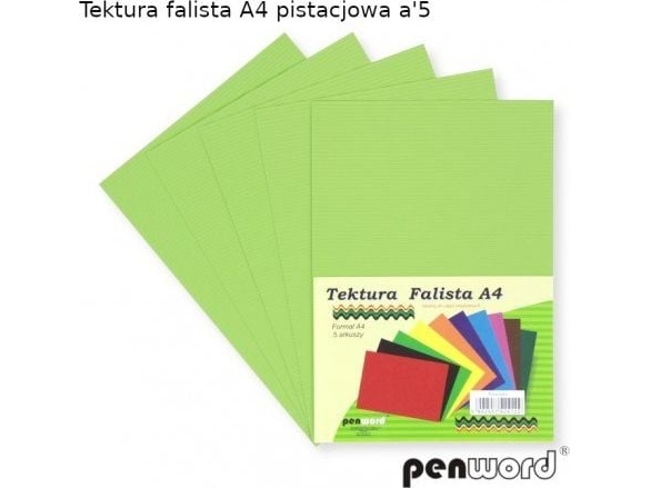 Penword bølgepapir/håndværkspapir A4, 5 ark – pistacie