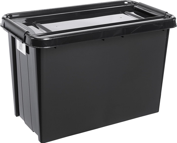 Plast Team Container med lock PlastTeam ProBox Recycle QR 70L svart | Trädgården - Trädgårdsredskap - Avfallssvagn | GameStuff