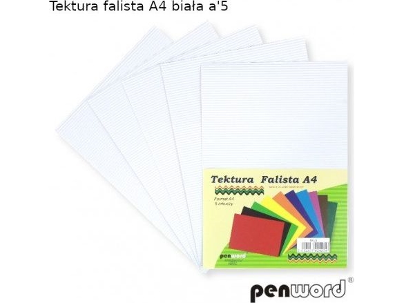 Penword bølgepap PENWORD A4, 5 ark - hvid